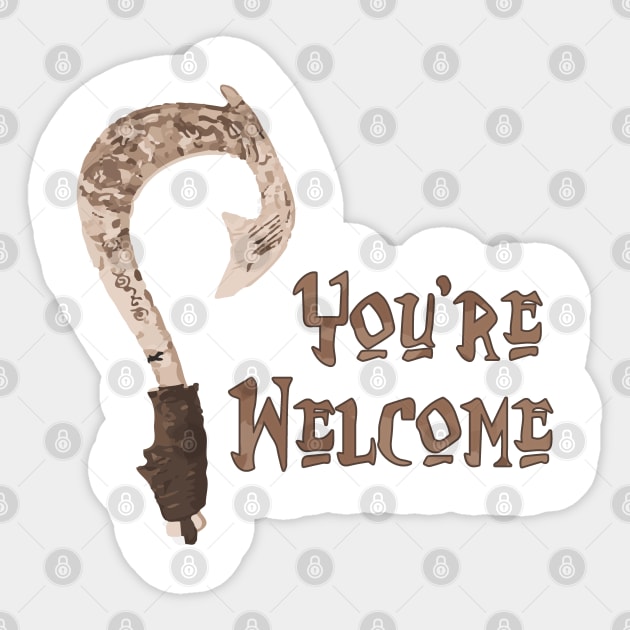 Magical Fish Hook - You're Welcome! Sticker by madmonkey